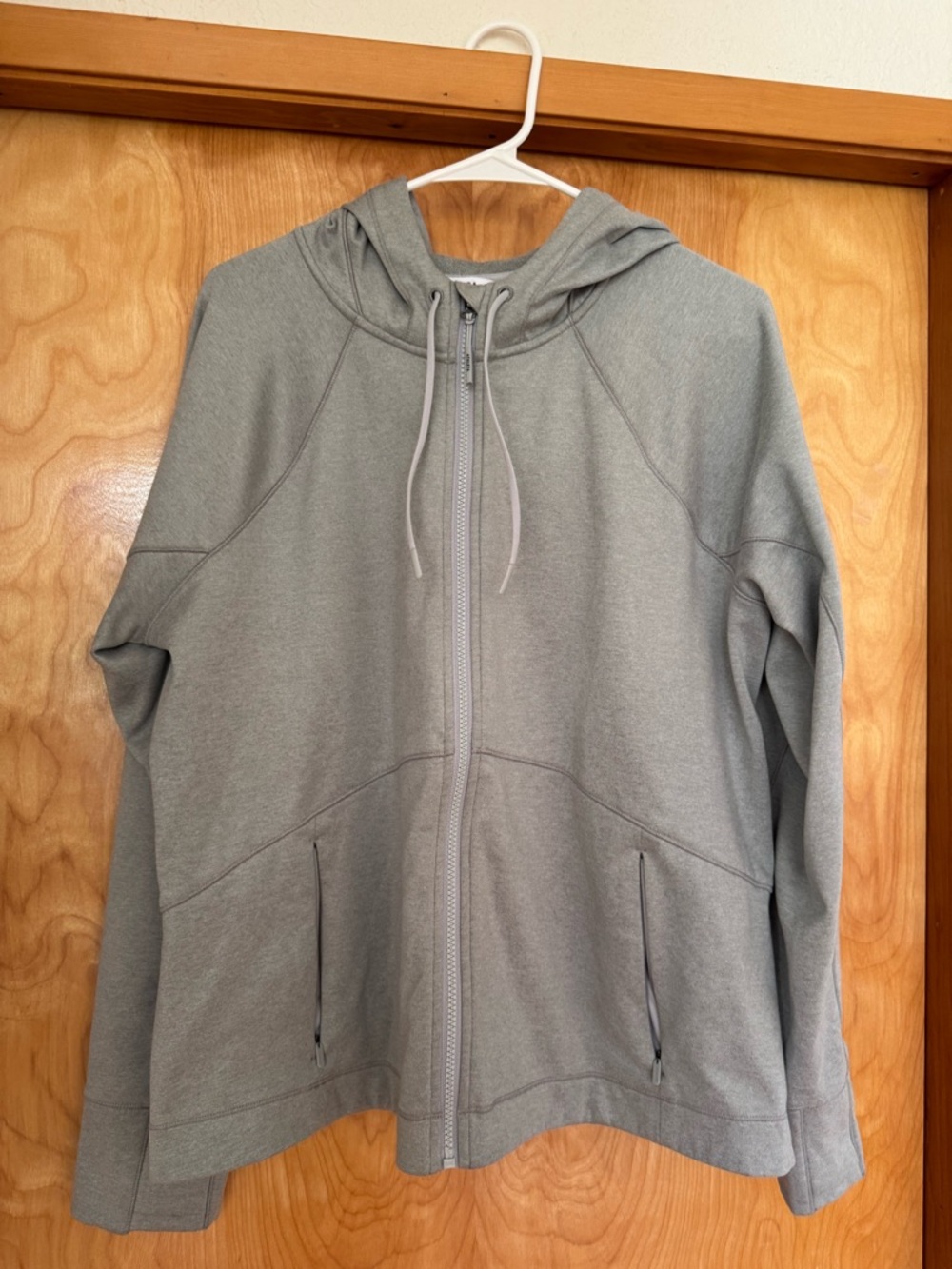 Athleta Light Gray Full-Zip Hoodie